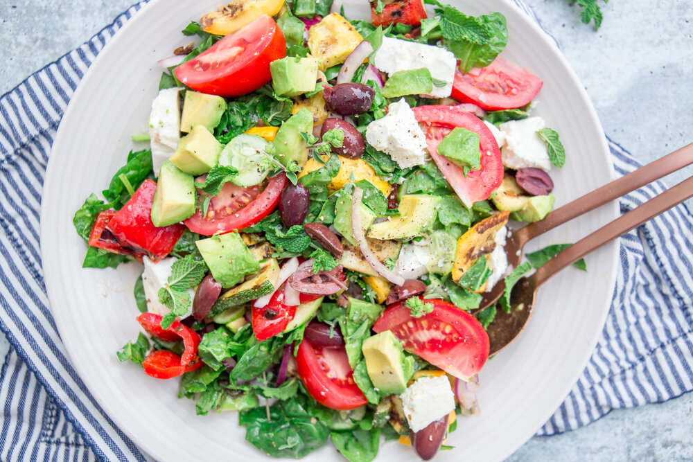 Grilled Summer Vegetable Greek Salad