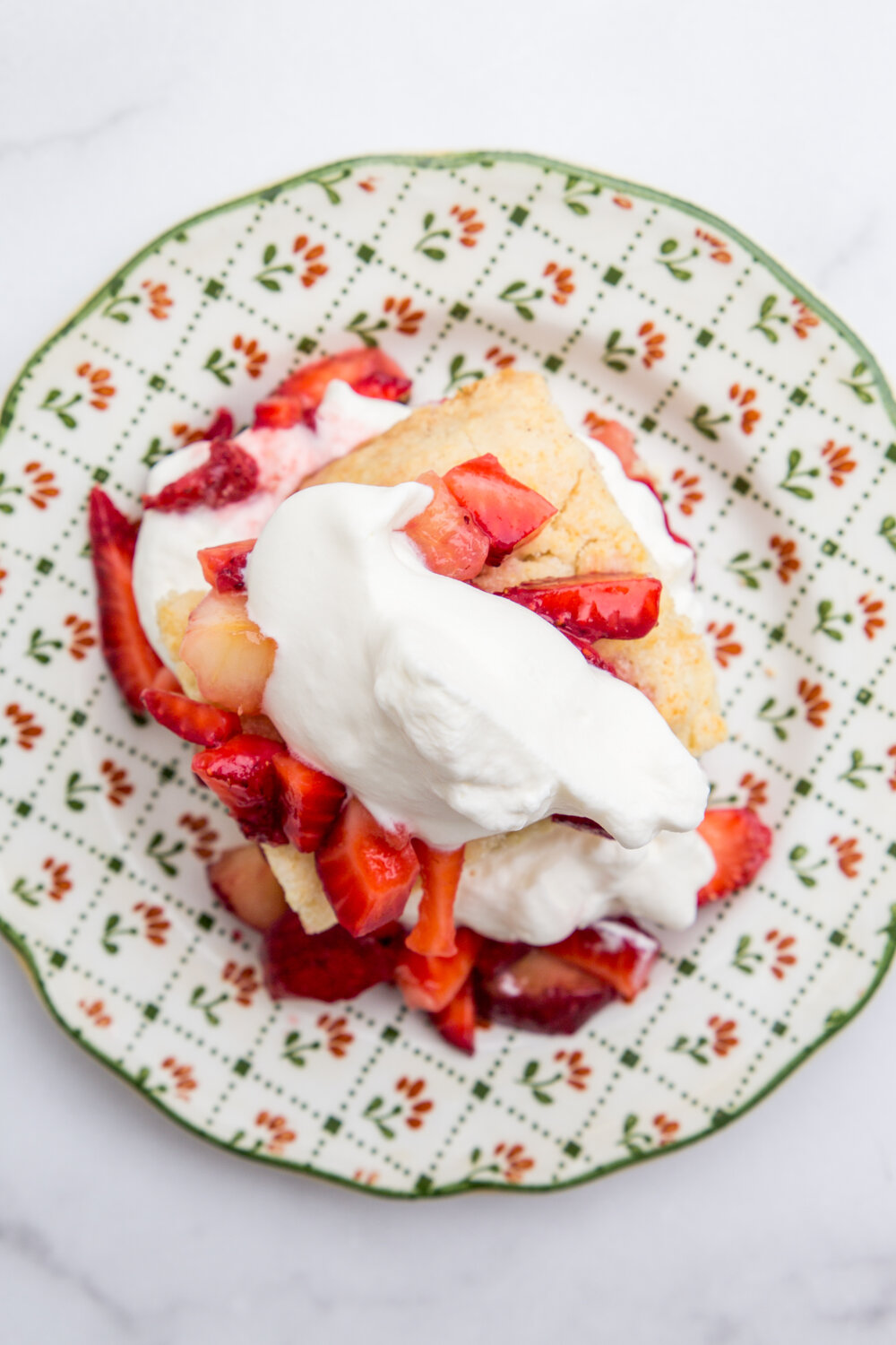 Strawberry-Peach Shortcake with Bourbon Whipped Cream