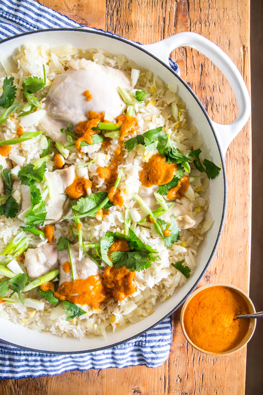 One-Pot Chicken and Cauliflower Rice with Almond Coconut Curry Sauce